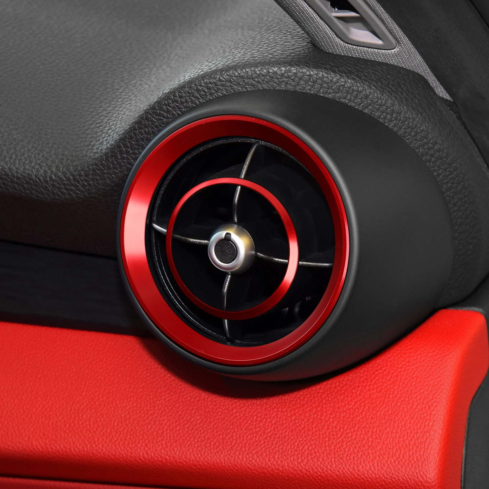 Фото Для Alfa Romeo Giulia 952/Stelvio 949 2016-2019, переднее боковое кольцо вентиляционного отверстия, внутренняя наклейка из алюминиевого сплава, аксессуары для отделки автомобиля №4