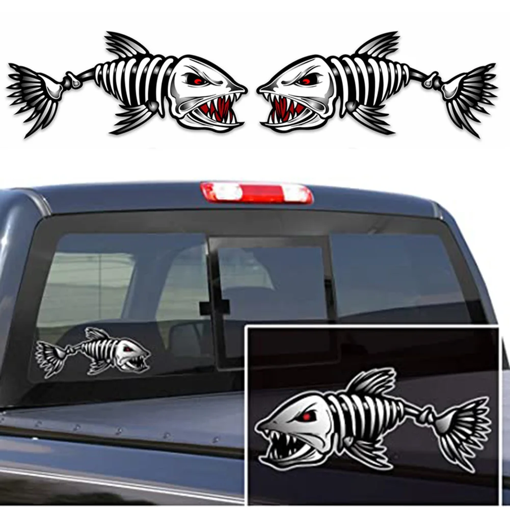 

Stickers Car Sticker Fishing Graphics Skeleton Fish Styling Accessories