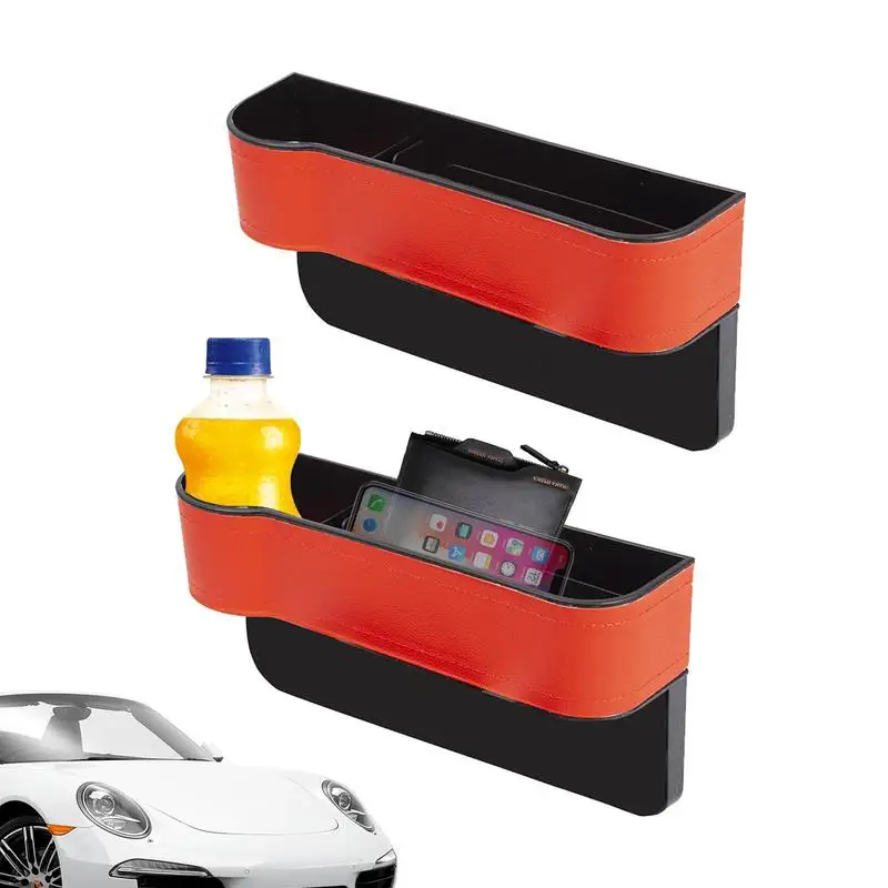 

Кожаный Автомобильный ящик для хранения, 2 шт., нескользящий центральный консоль, полиуретановый Органайзер, сумка, гибкий инструмент для прогиба автокресла, многоразовый Многофункциональный