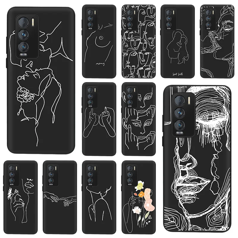 Аксессуары для Realme 8 6 7 X7 Pro GT Master Neo V13 C11 C25 V15 C15 C21 C20 абстрактная девушка поцелуй
