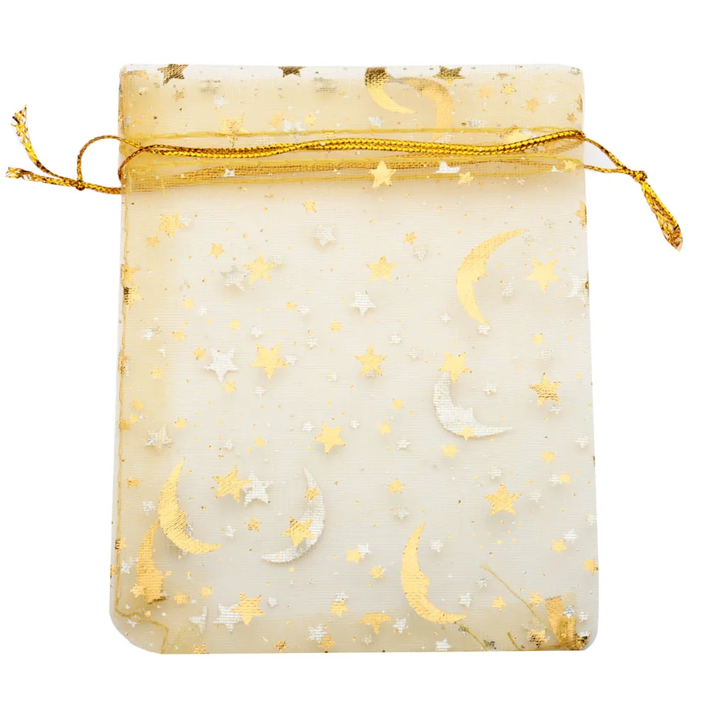 

Подарочные сумки из органзы золотого цвета