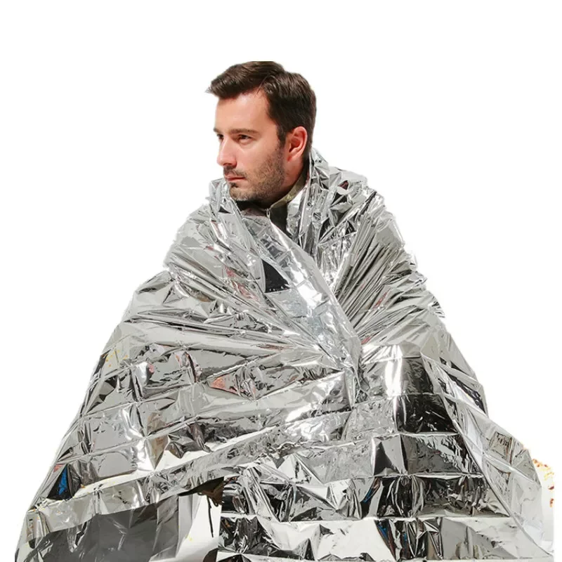 

Sliver 160x210cm Rescue Emergent Blanket Survive Thermal First Aid Kit Treatment Warm Heat Dry Keep Foil Blanket Outdoor Tool