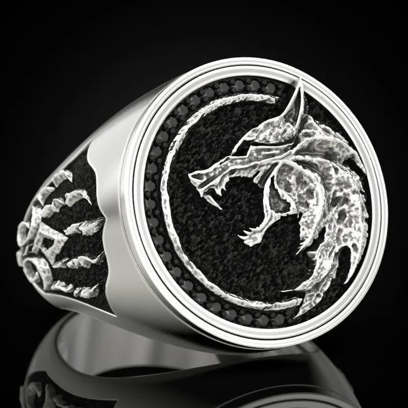

Hunter Wolf Claw Ring 925 Silver Viking Warrior Vintage Bicolor Men's Ring Gift Jewelry Ring Wholesale Vintage Ring for Men