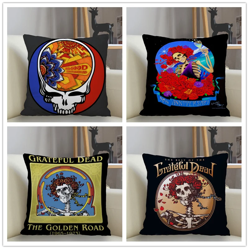 

Musife Custom grateful dead Pillowcase Home Decoration 45*45cm Zipper Square Pillowcase Throw Pillow Cover Drop Shipping