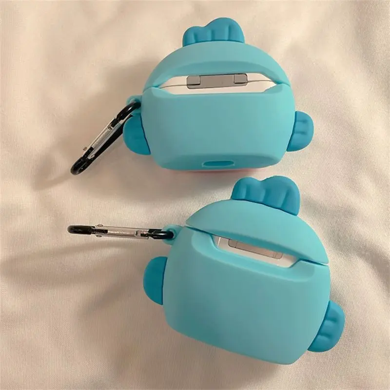 Фото Милый мультяшный силиконовый чехол в виде уродливой рыбки для AirPods Pro 3/4, защитный чехол для AirPods Pro 2, мягкий противоударный чехол для наушников, подарок №2