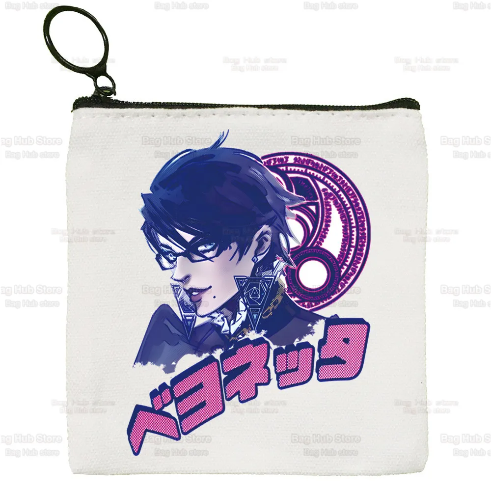 Game Bayonetta Canvas Coin Purse Custom Logo Storage Pouch Canvas Bag  New Coin Bag Key Coin Purse