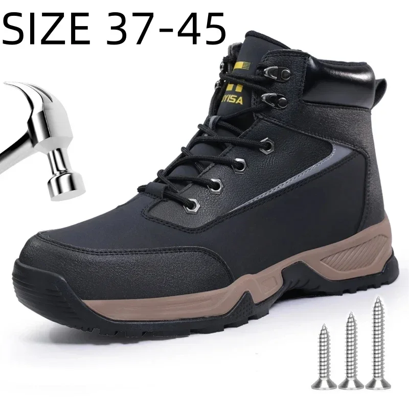 GUYISA Мужская защитная обувь с высоким цилиндром противоскользящая
