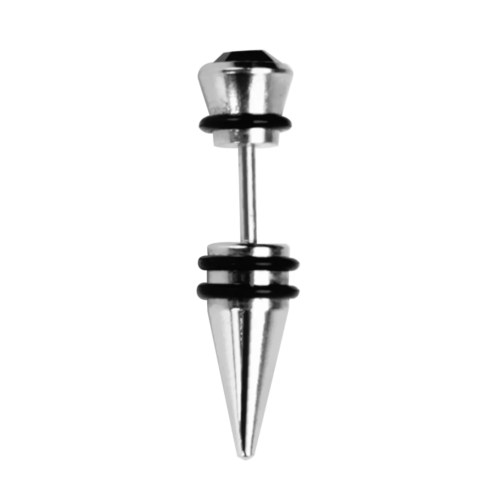 

COOL one side only Black Stainless Steel Men's Earring Ear Stud Fancy