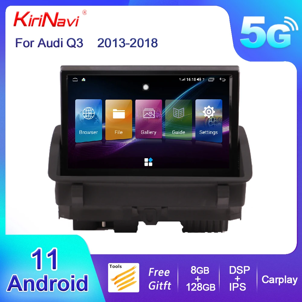 

Автомагнитола KiriNavi для Audi Q3, Android 11, DVD, мультимедийный плеер, Автомобильная GPS-навигация, 4G, стерео, DSP, Wi-Fi, Carplay 2013-2018