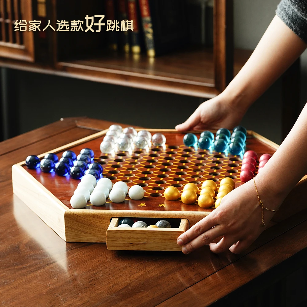 Шашки высококачественные шашки со стеклянными шариками Детский пазл взрослая