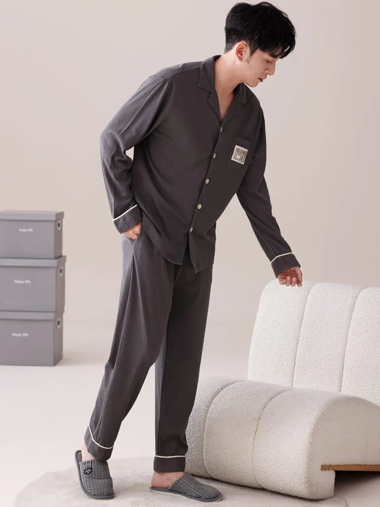 Мульти-латиноамериканские пижамы мужские весенне-осенние хлопковые брюки с