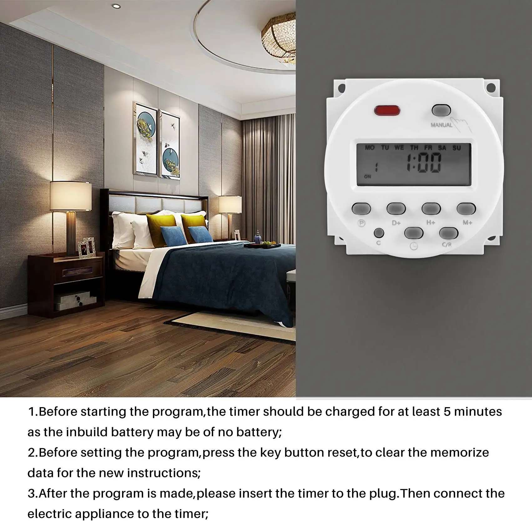 Новый ЖК-дисплей с цифровым управлением программируемый таймер постоянного тока