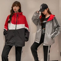 couple clothes fashion patchwork coat female loose street jacket women zipper windbreaker autumn and winter clothing 2022