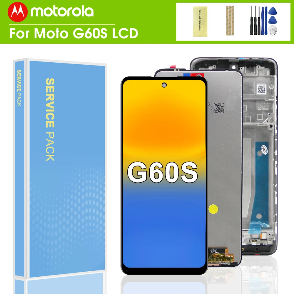 

6,8 ''Оригинальный ЖК-дисплей для Motorola Moto G60S, сенсорный экран, дигитайзер в сборе для Moto G60S, дисплей с рамкой