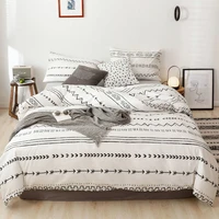 stripe bedding set full twin queen king duvet cover pillowcase simple single double quilt sets polyester dark thread bed clothes