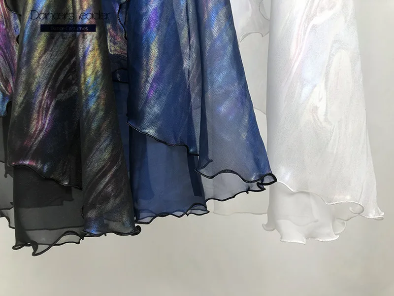 Балетная короткая юбка на шнуровке красочная градиентная женская танцевальная