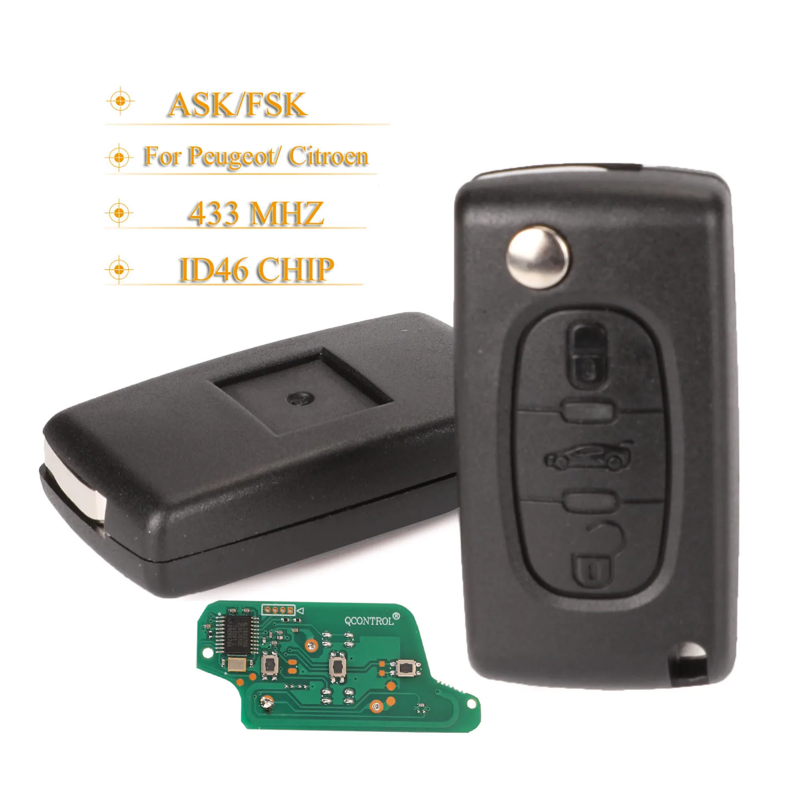 Jingyuqin 10 шт. 3 btn дистанционный ключ для Citroen C2 C4 C5 C8 Peugeot 307 308 607 Fob 433 МГц чип ID46 CE0536 CE0523 ASK/FSK HU83/VA2 Jingyuqin 10 шт. 3 btn дистанционный ключ для Citroen C2 C4 C5 C8 Peugeot 307 308 607 Fob 433 МГц чип ID46 CE0536 CE0523 ASK/FSK HU83/VA2