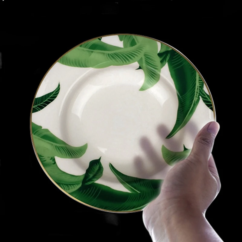 Индивидуальная тарелка с банановым листом в стиле вестерн скандинавская ручная