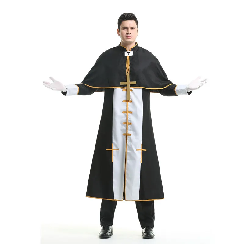 

Missionary Cosplay Costumes for Men Easter Carnival Halloween Costume Traditional Pastor Religious Outfit Purim Priests Dress