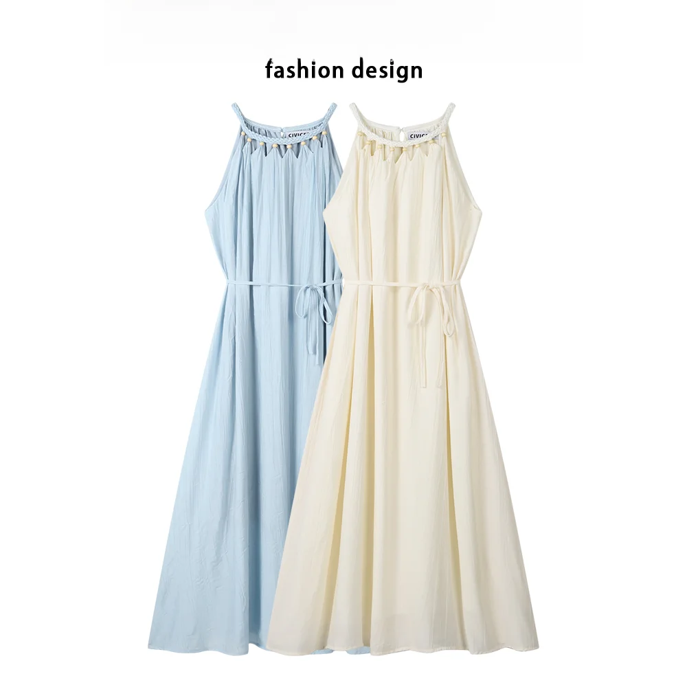 Женское платье с высокой талией Civicera французское элегантное подвесным