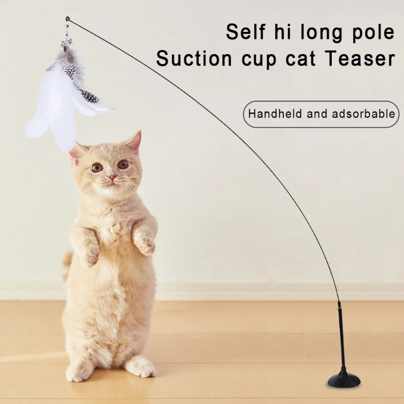 

Interactive Cat Toy Funny Feather Bird Cat Stick Toy with Bell Cat Toys for Kitten Playing Teaser Wand Toy Cat Supplies