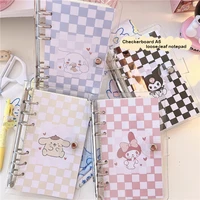 ins checkerboard a6 spiral notebook kawaii anime pattern daily weekly planner note book time organizer school supplies notepad