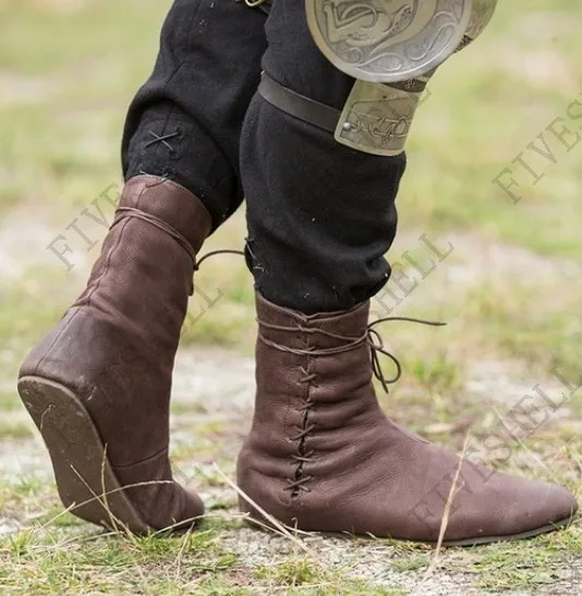 Knight Hunter Prince Lace Up Viking Pirate Pu Leather Boots 