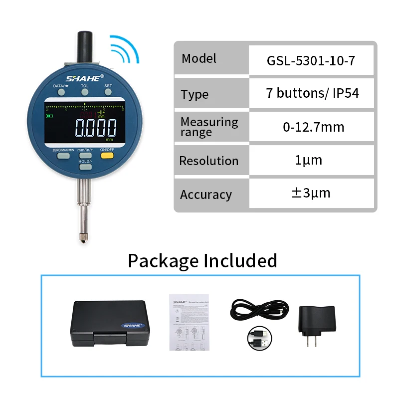Цифровой индикатор SHAHE с подсветкой 0-12,7 мм, 1 мкм, электронный микрометр, метрический дюймовый циферблатный индикатор, измерительные инструменты