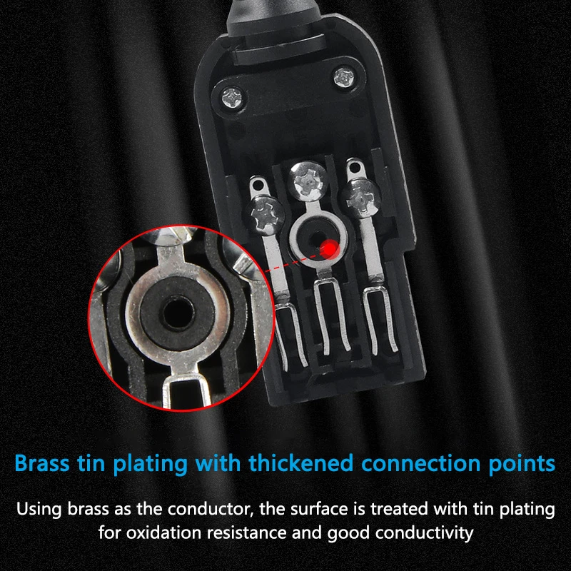 Прямой кабель IEC 320 Φ 10A 250V черный перезаряжаемый Электрический 3-контактный