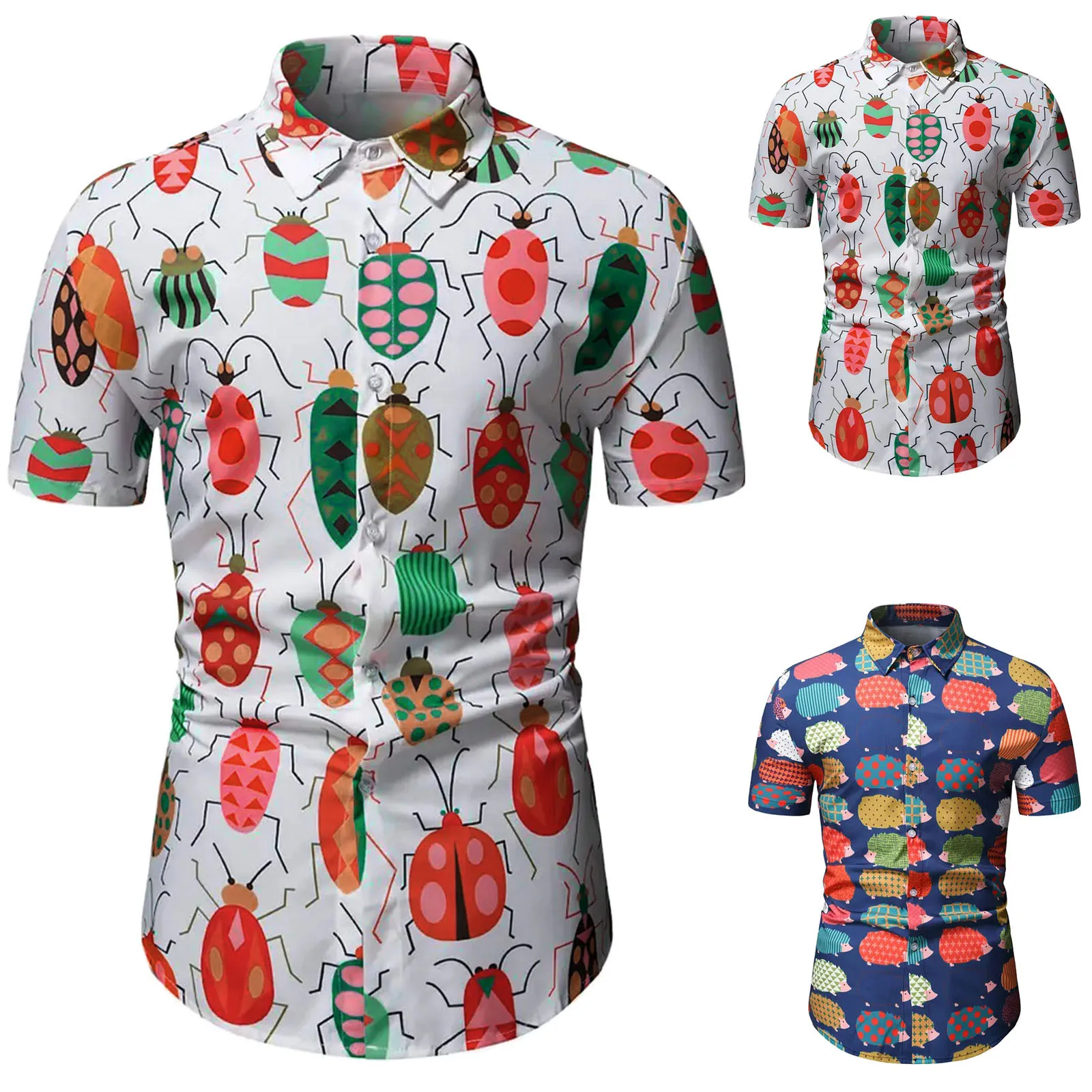 

Men Summer Spring Casual Short Sleeve Beach Shirts Fashion Top Blouse Shirts For Men Mens Fitted Long Sleeve Tops