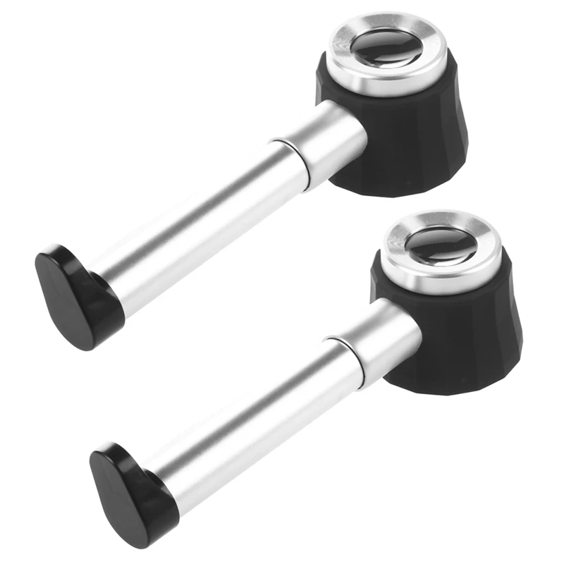 

2Pcs 10X Handheld LED Optical Glass Magnifier With Scale Magnifying Jewelry Loupe