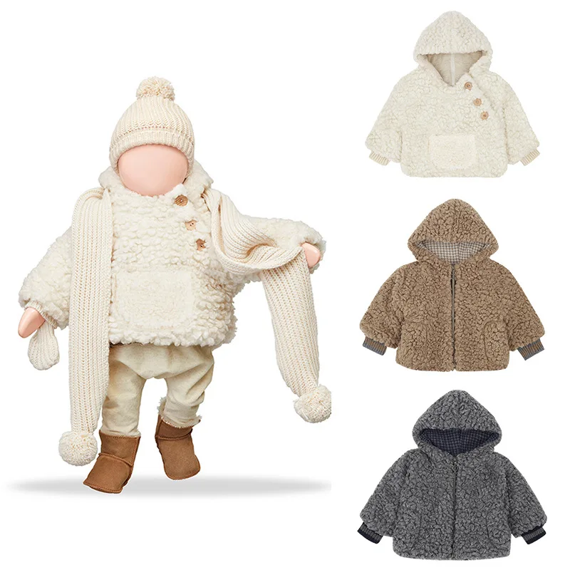 

Детская зимняя куртка с капюшоном для мальчиков и девочек, плотная бархатная куртка с капюшоном, верхняя одежда для новорожденных, 2022