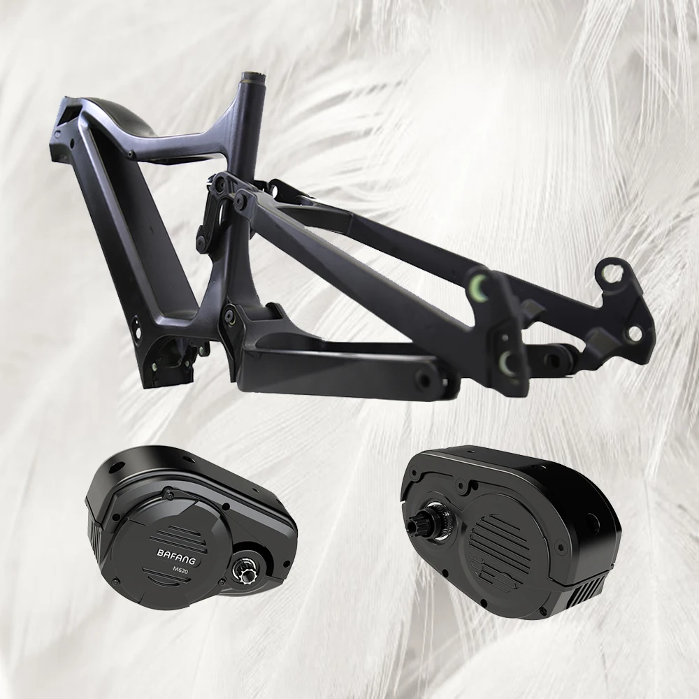 Фото Прочная рама из углеродного волокна для Ebike мощностью 1000 Вт с полной подвеской, 26 дюймов, шины Ebike №1