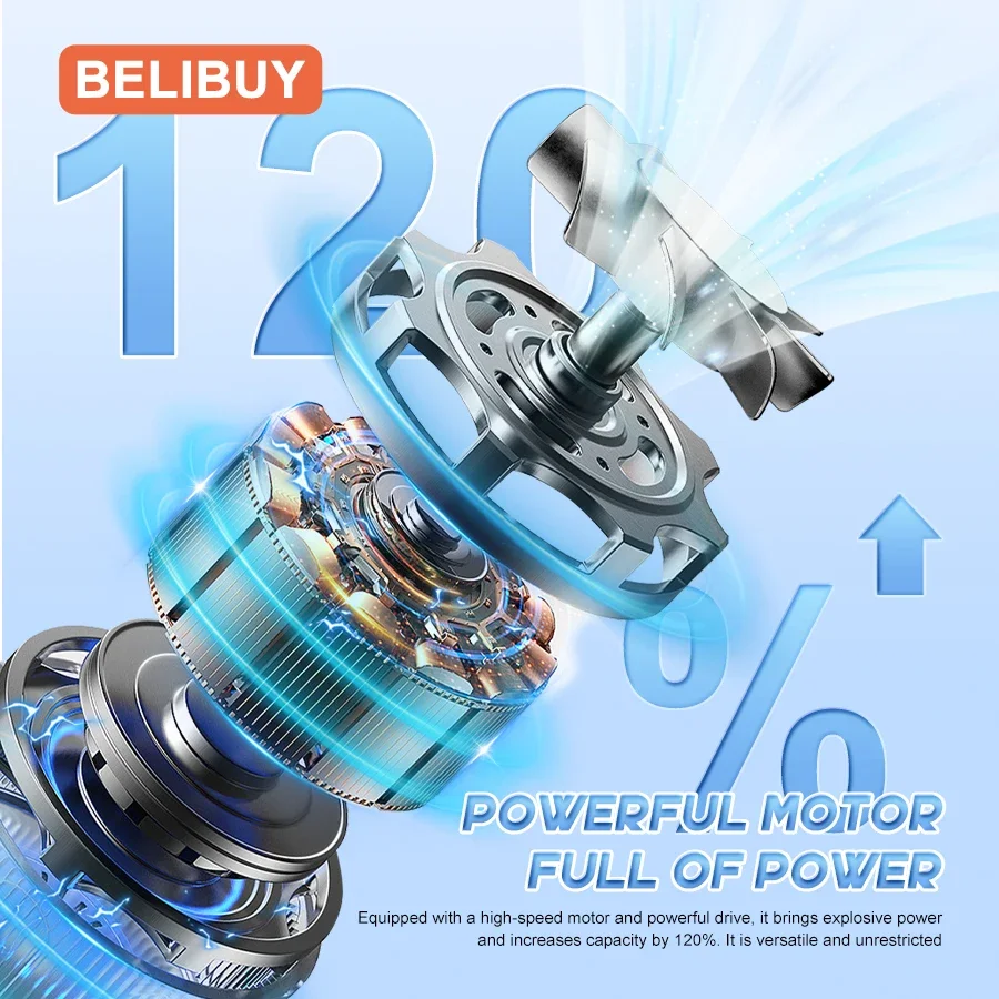 Фото BELIBUY автомобильный пылесос портативный небольшой пылесос для многоцелевых автомобилей небольшой бытовой ручной автомобильный пылесос №5