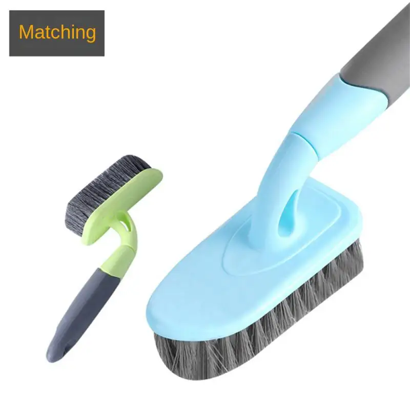 

Rubber-coated Bathtub Brush Long-handled Household Bathroom Cleaning Brush Big Head Bristle Ceramic Tile Floor Brush