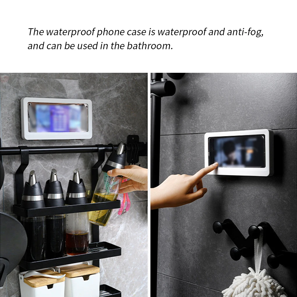 New High Quality Phone Case Bath Wall Mounted Holder Waterproof Phones Storager Sealed Touchable Organizer Travel Portable Decor