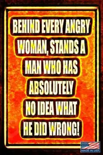 Самые большие знаки в мире! 8X12 металлический Забавный знак злые Женщины Мужчины