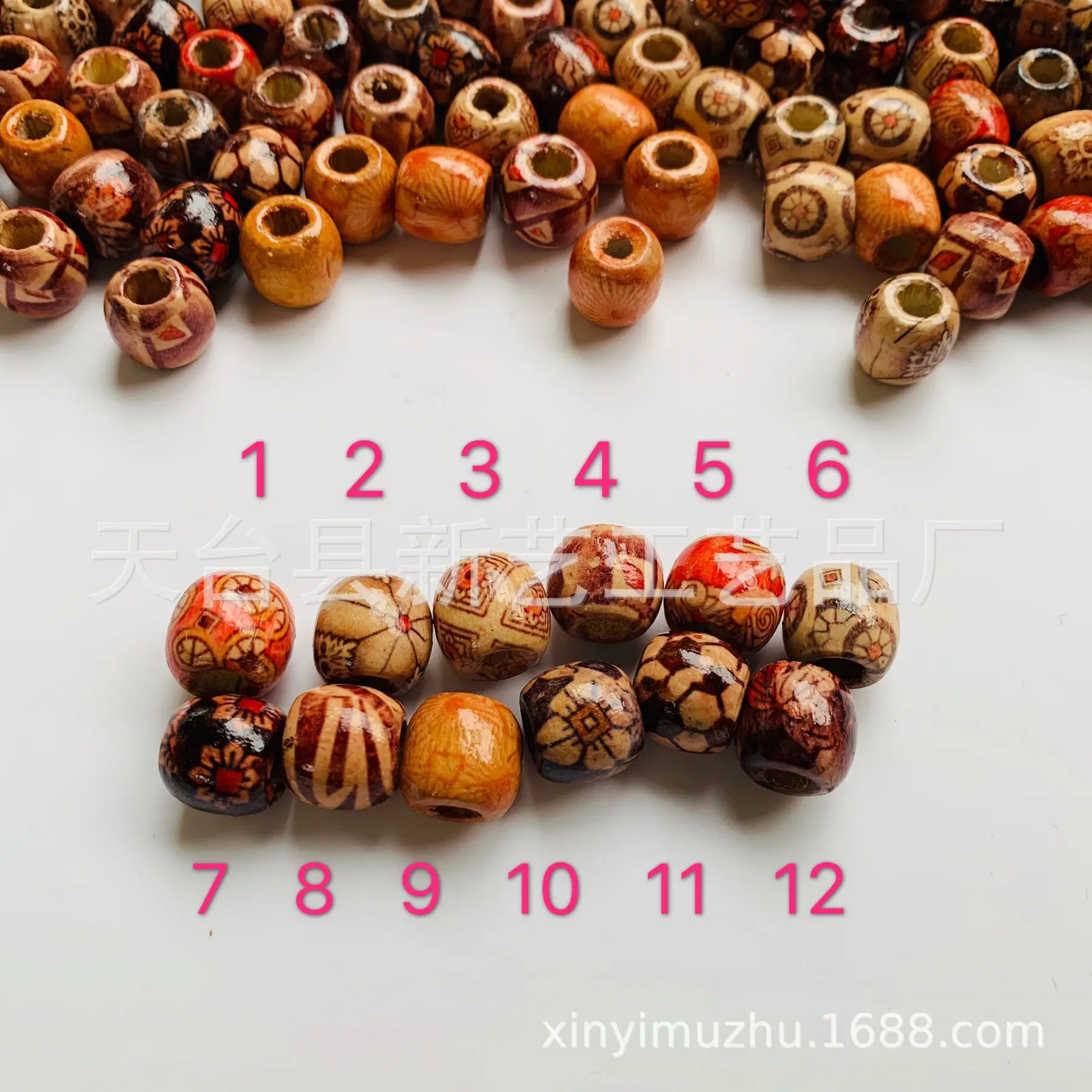 

Diy Wooden round loose beads mixed color flower beads jewelry accessories clothing accessories(0.5kg)