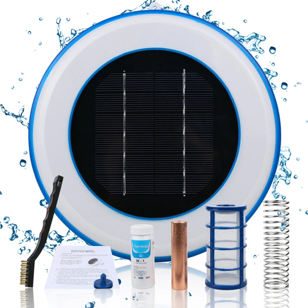 New Solar Pool Ionizer Copper Silver Ion Swimming Pool Purifier Algae Resistance Lower Chlorine For Outdoor Swim Water Purifier
