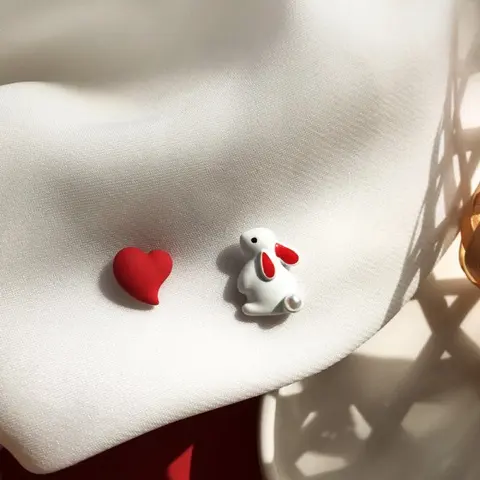 Серьги-подвески Belleper кролик и морковь