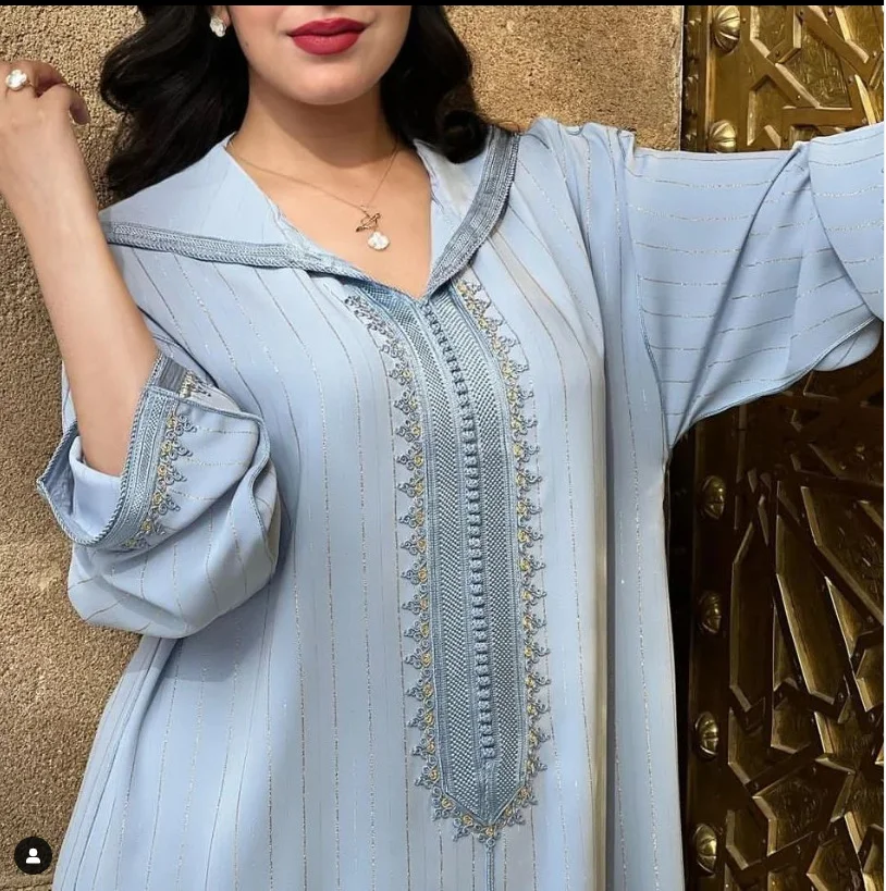 

Muslin Abaya For Women Loose Long Sleeves Dubai Jellaba Islamic Arabic Women Robe With Hat Fashion Turkey Kaftan Female Clothes