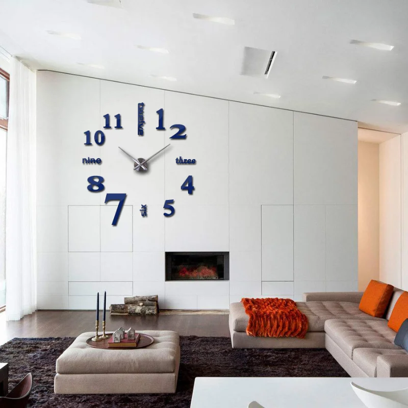 

New Quartz Wall Clocks Fashion Watches 3d Real Big Wall Clock Rushed Mirror Sticker Diy Living Room Decor
