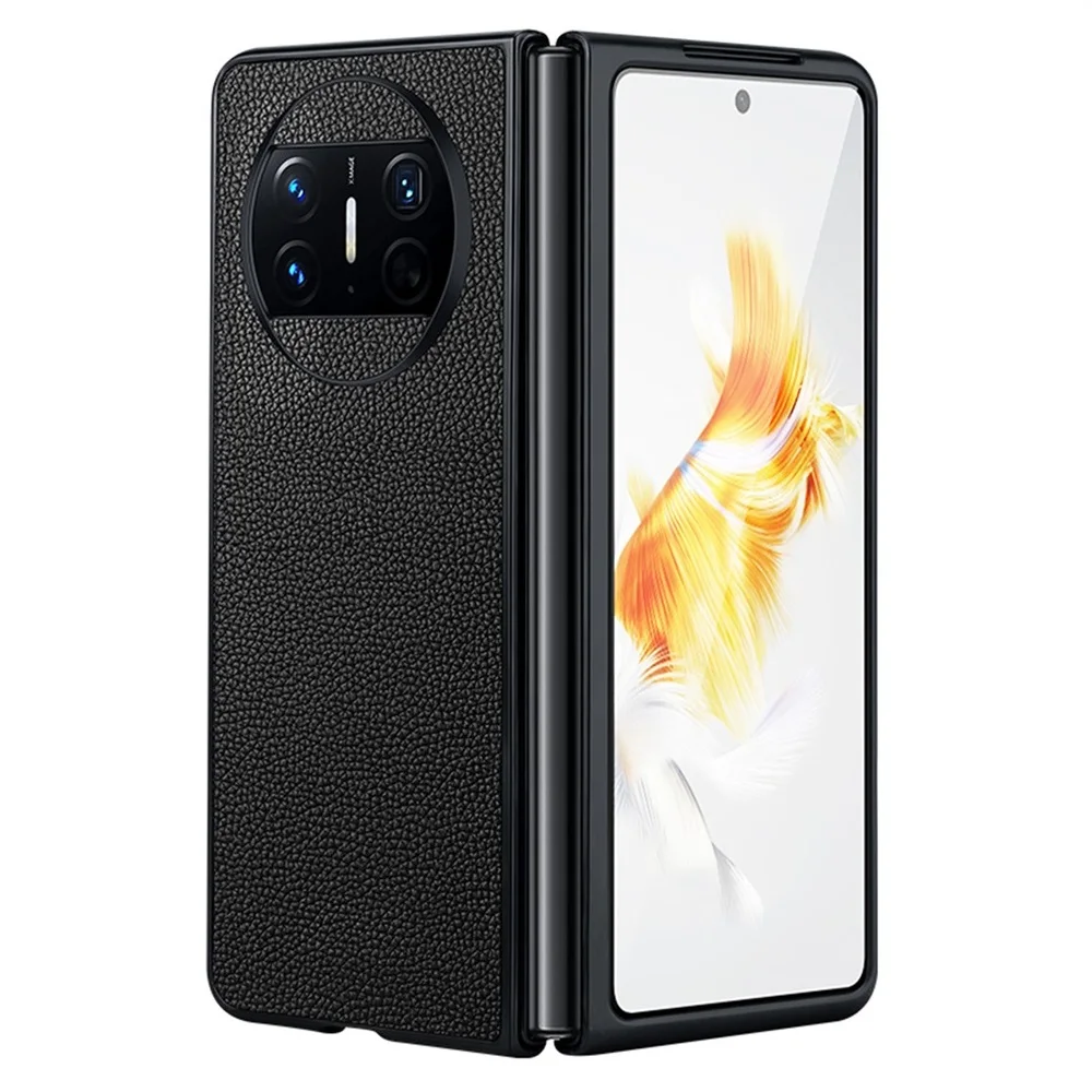 Ультратонкий чехол из натуральной кожи с узором Личи для Huawei Mate X3 XS 2