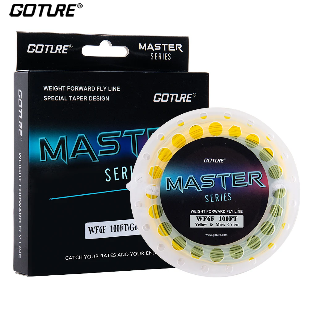 

Goture MASTER Fly Fishing Line 100/90FT Weight Forward Floating Fly Line for Sea Bass Trout WF2F-WF10F Fly Fishing Accessories