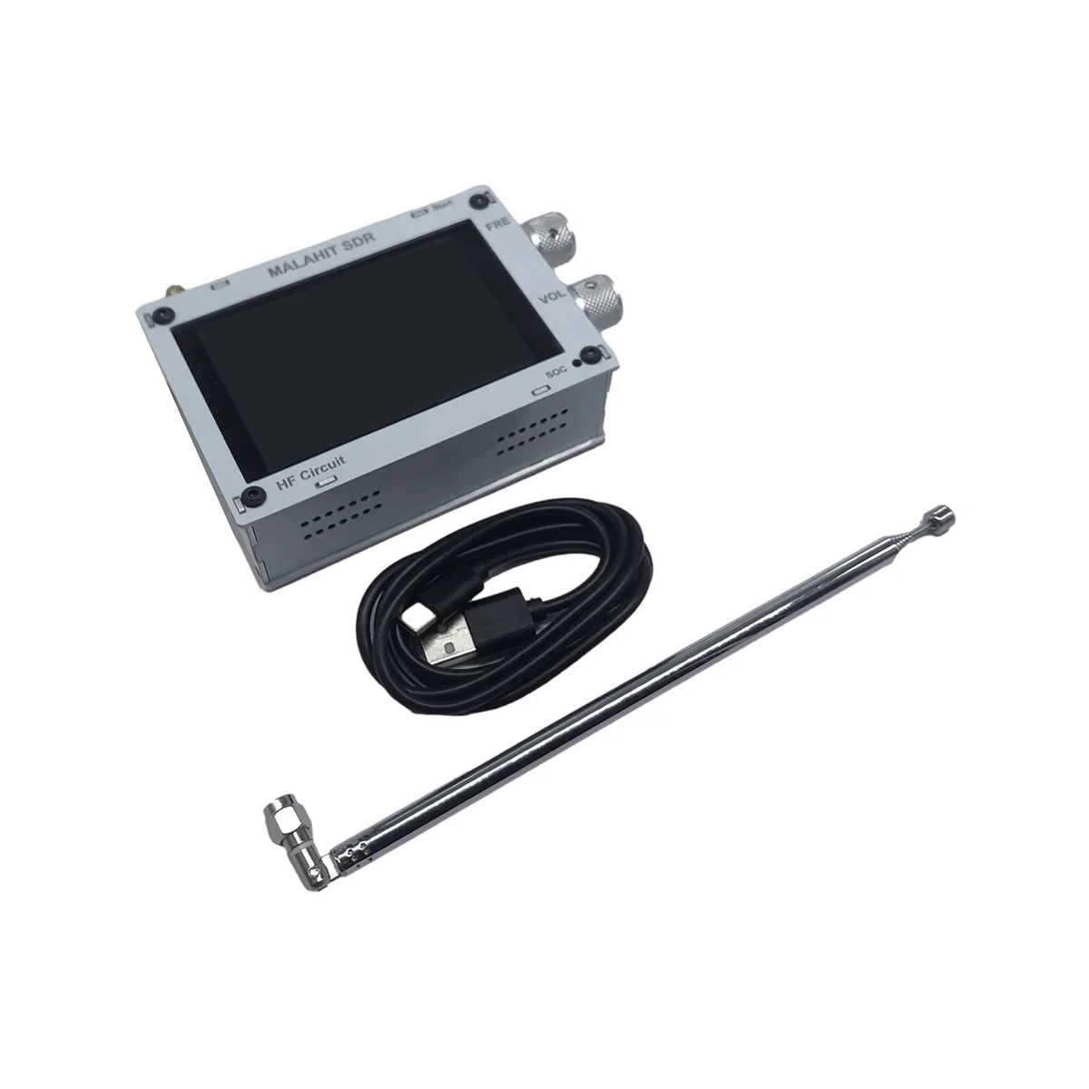 

50K-250MHz 400M-2GHz SDR Pro Malachite Receiver All-Band Aviation Band Radio Receiver with Expansion Board White