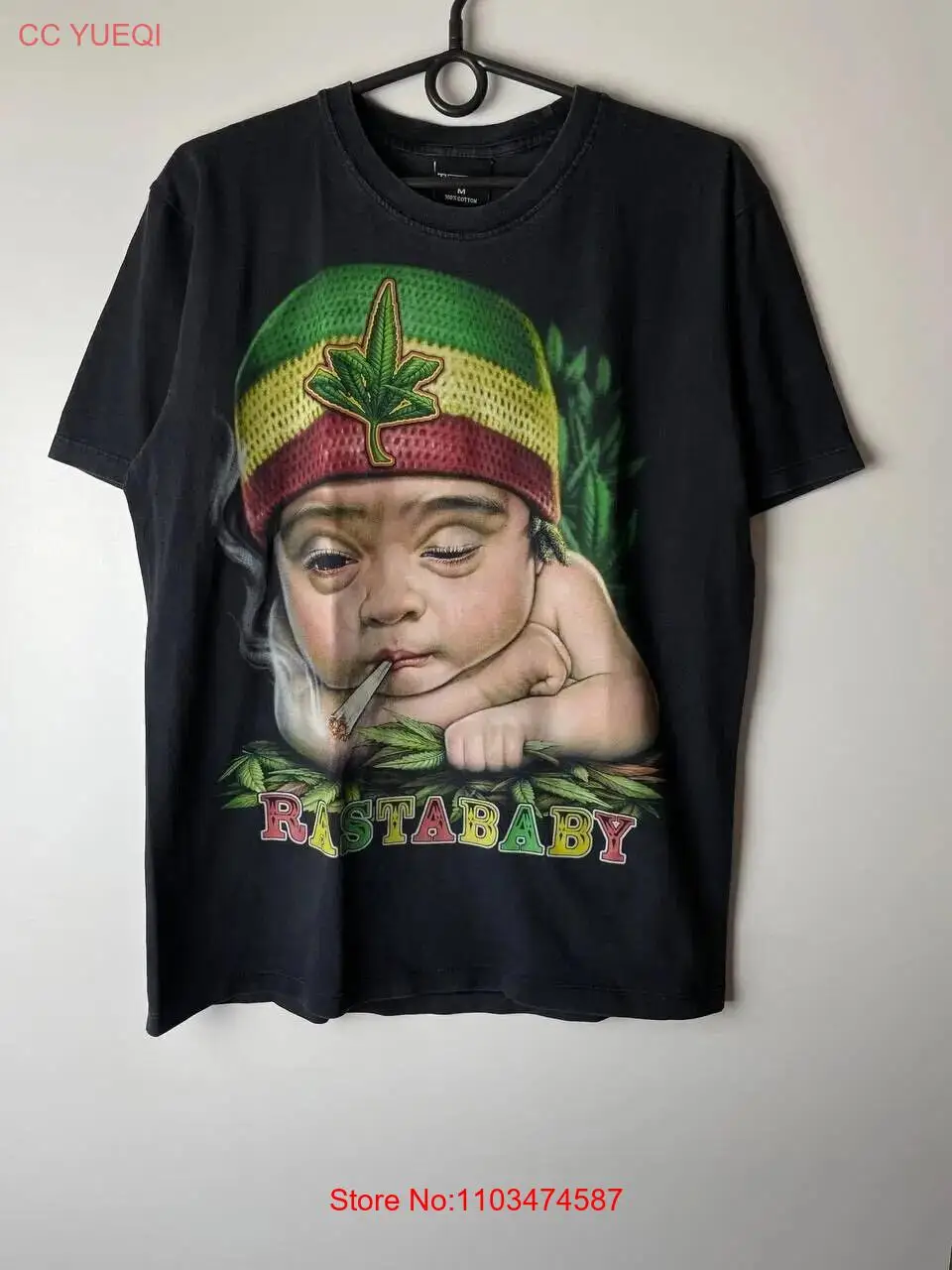 Винтажные футболки Rasta Baby Bob Marley Crazy размер M с длинными или короткими рукавами