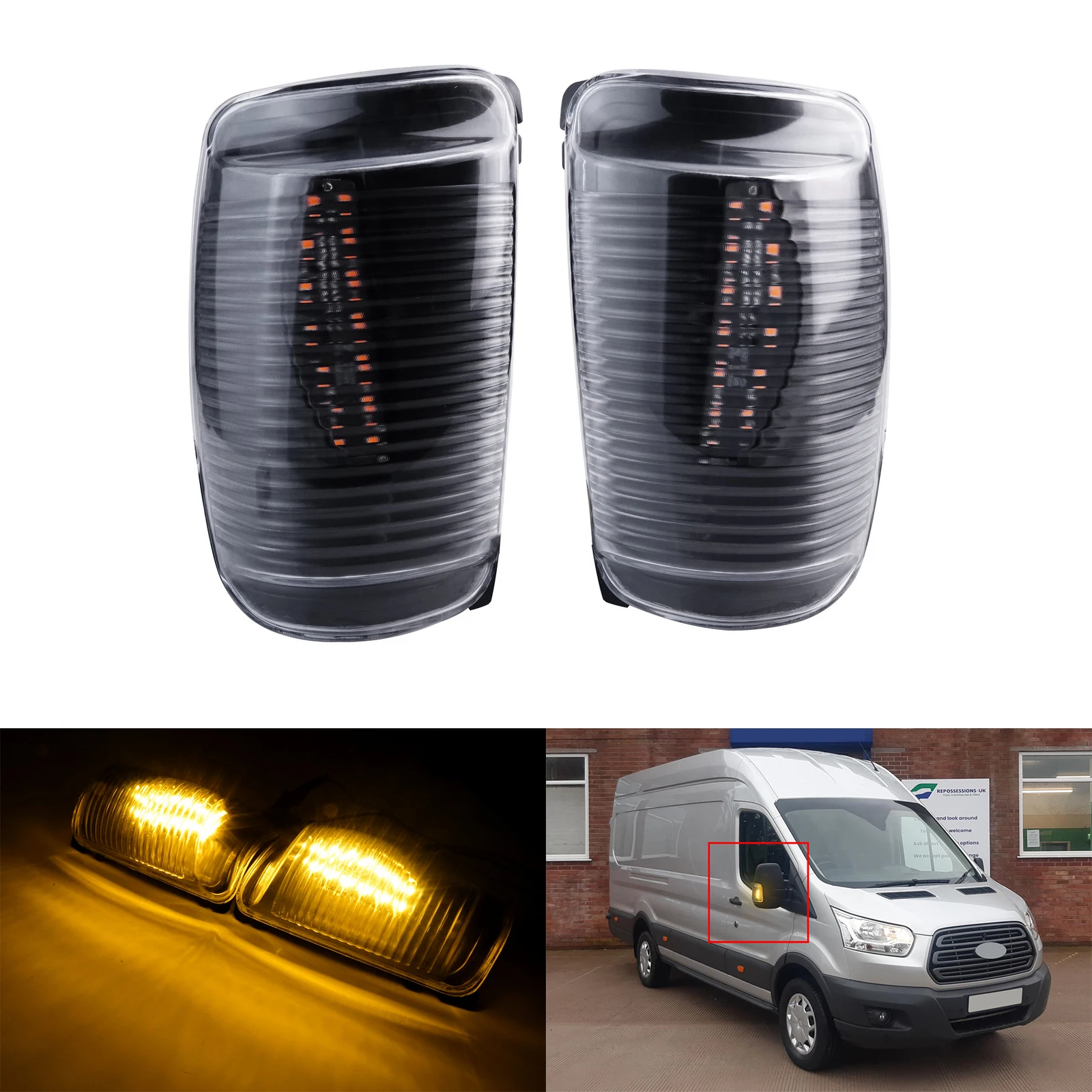 

Для 13+ Ford Transit MK8 дверное зеркало, светодиодный индикатор, сигнальная лампа, прозрачная линза