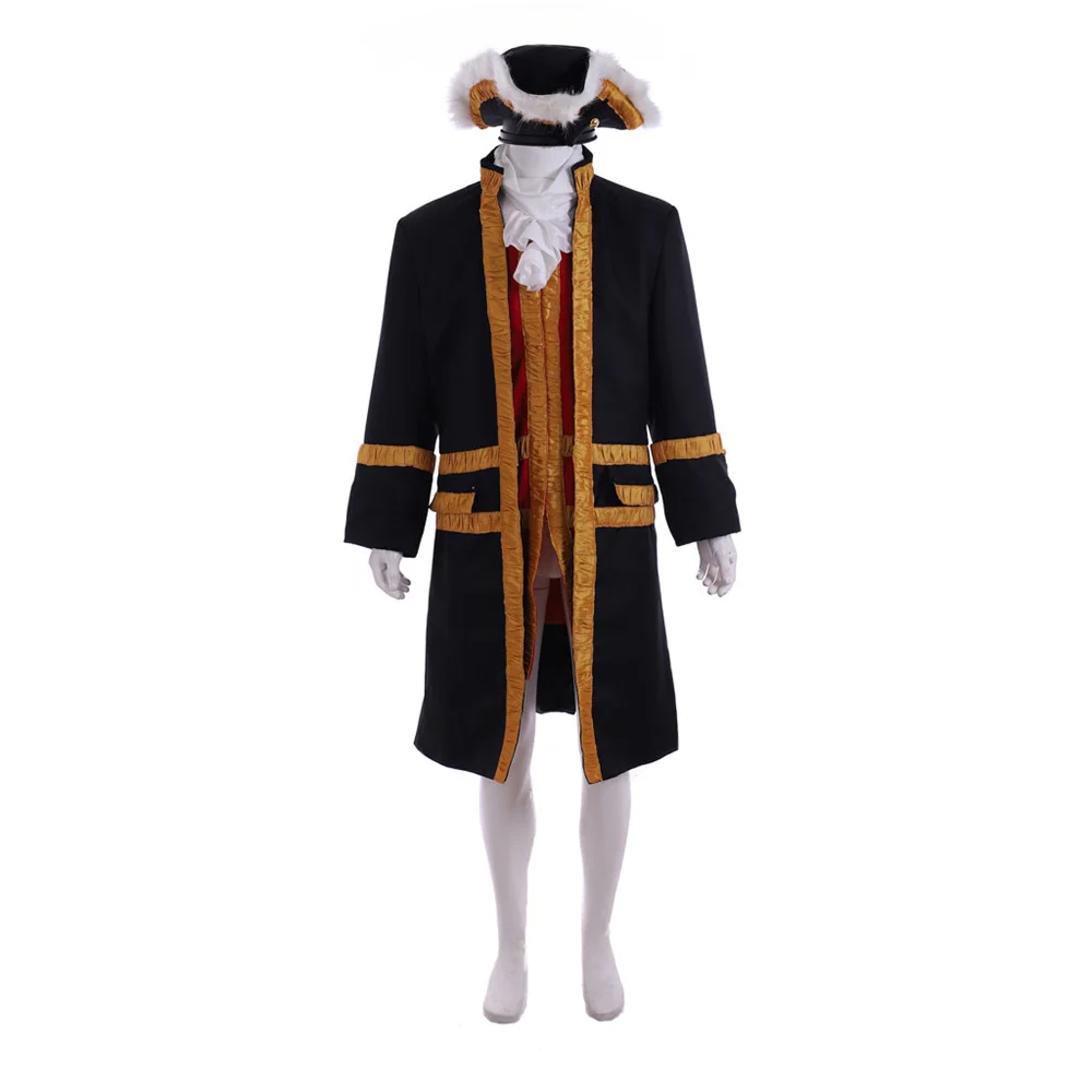 

Tudor Era King Costume Medieval Renaissance Court Noble Long Trench Vest Suits Theater Stage Performance Outfits Custom Made