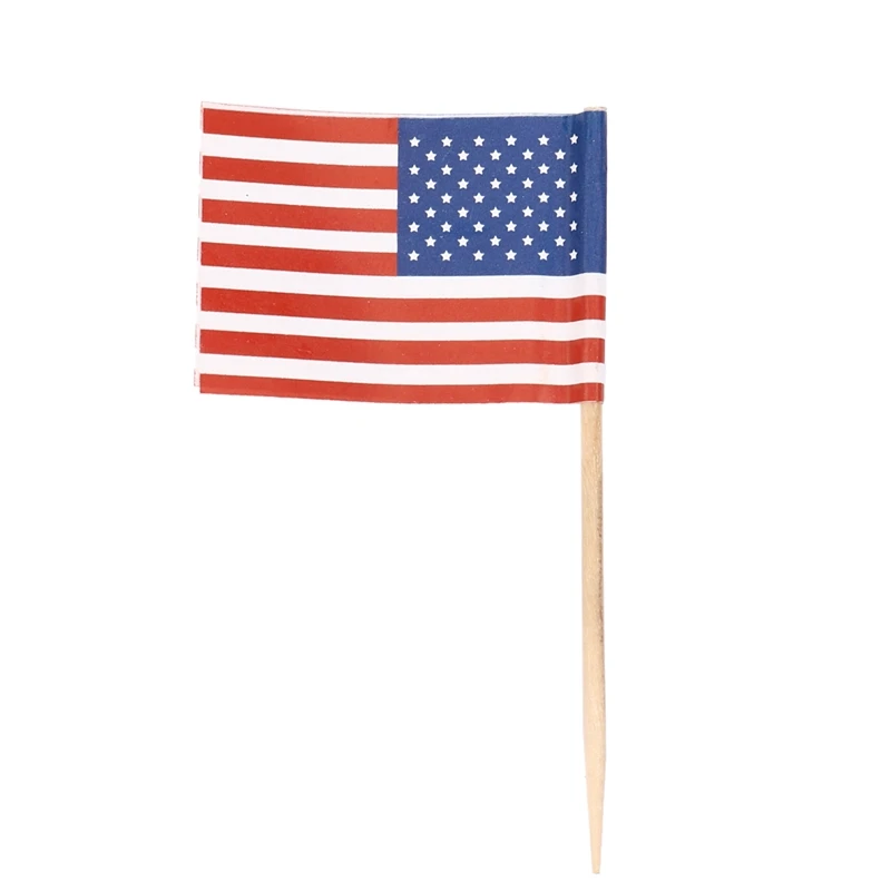 

Мини-зубочистки с американским флагом, 100