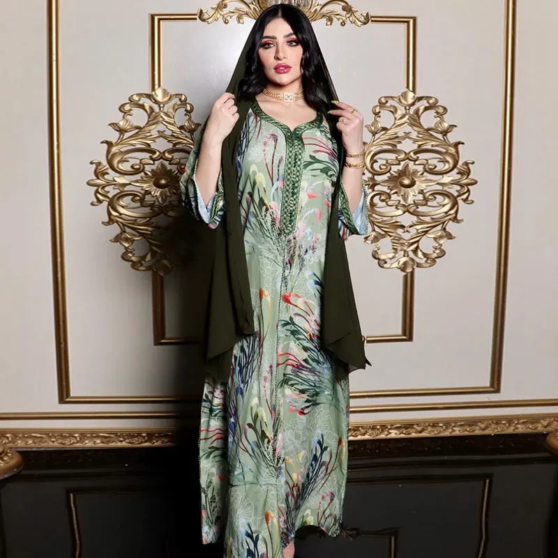 Robe Femme Musulmane Middle East Muslim Dress Women Arab Dubai Abaya Turkey Robe Abaya Print Abayas For Women Long Vestidos